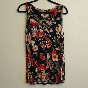 Sleeveless tropical blouse